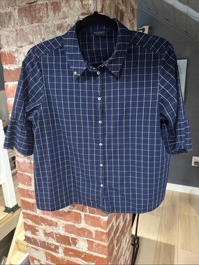 Scotch & Soda Navy and White Short Sleeve Shirt